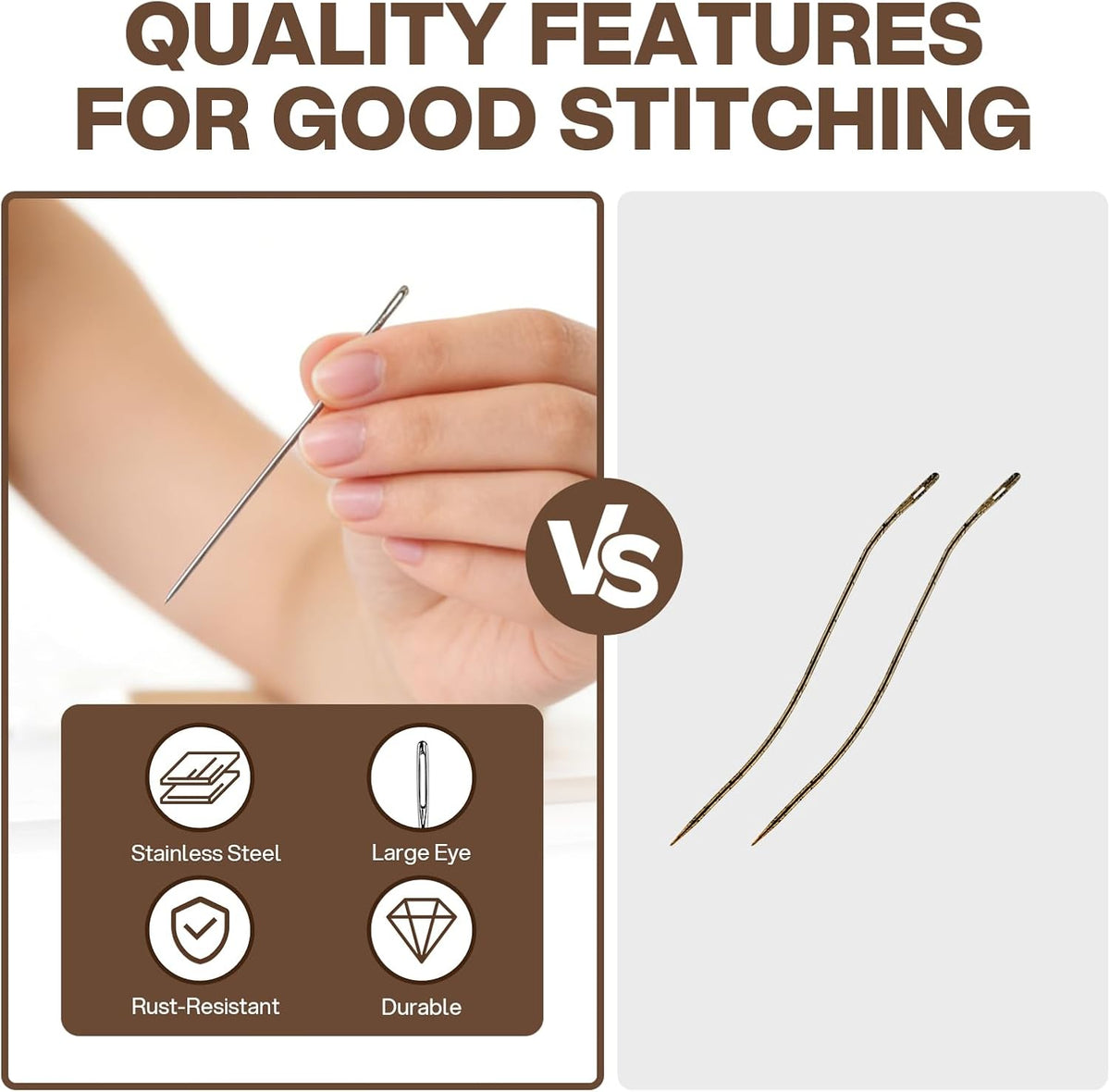 Large-Eye Sewing Needles, 70-Pack · Product photo 7