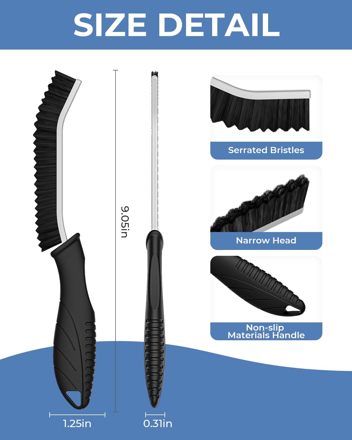 Serrated Crevice Cleaning Brushes, 6-Pack · Product photo 7