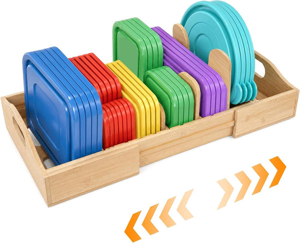 Expandable Bamboo Lid Organizer