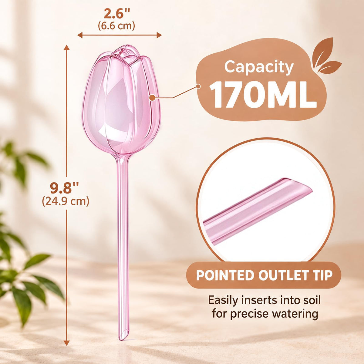 Tulip Self-Watering Globes - 6-Pack | CLEANGOR