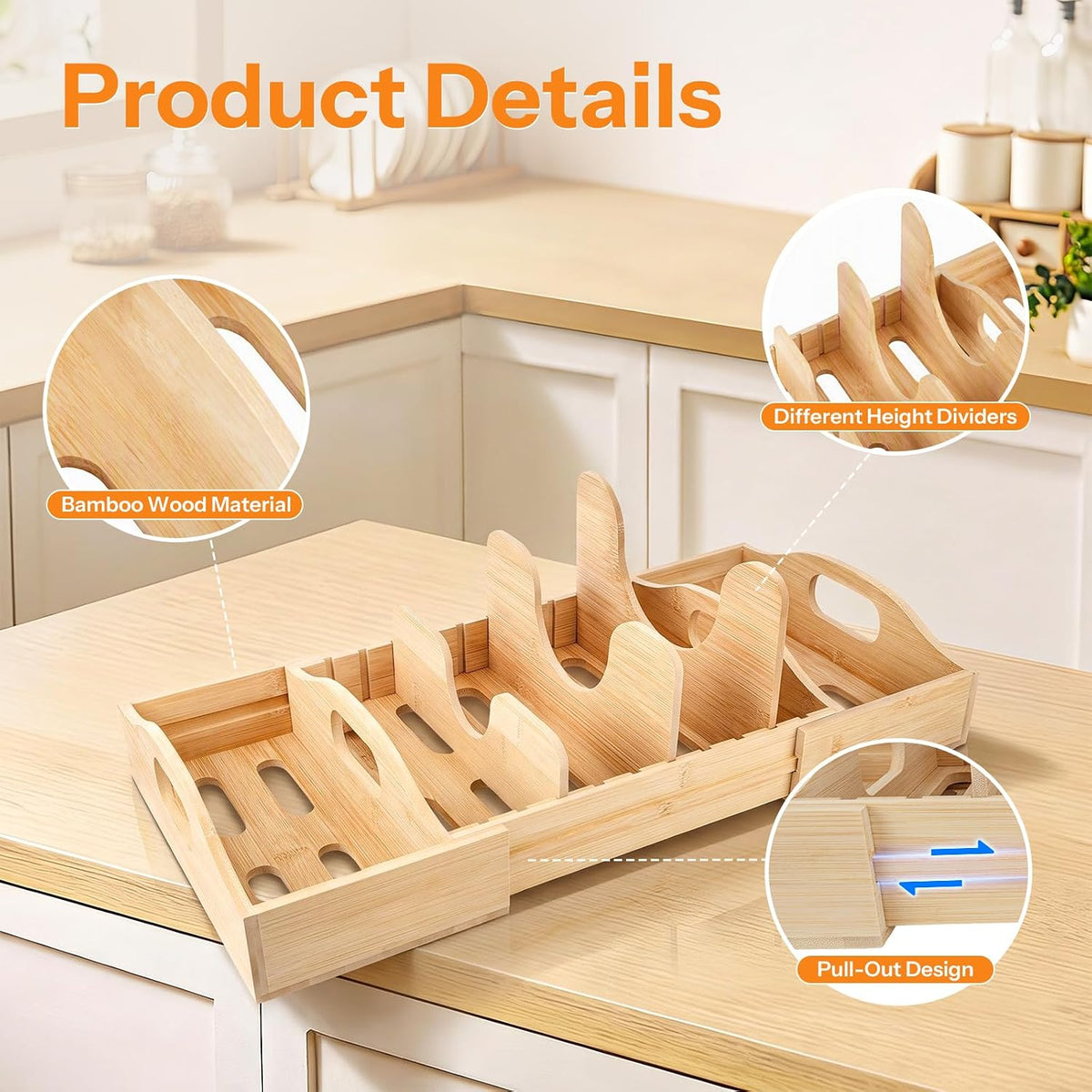 Expandable Bamboo Lid Organizer · Product photo 4