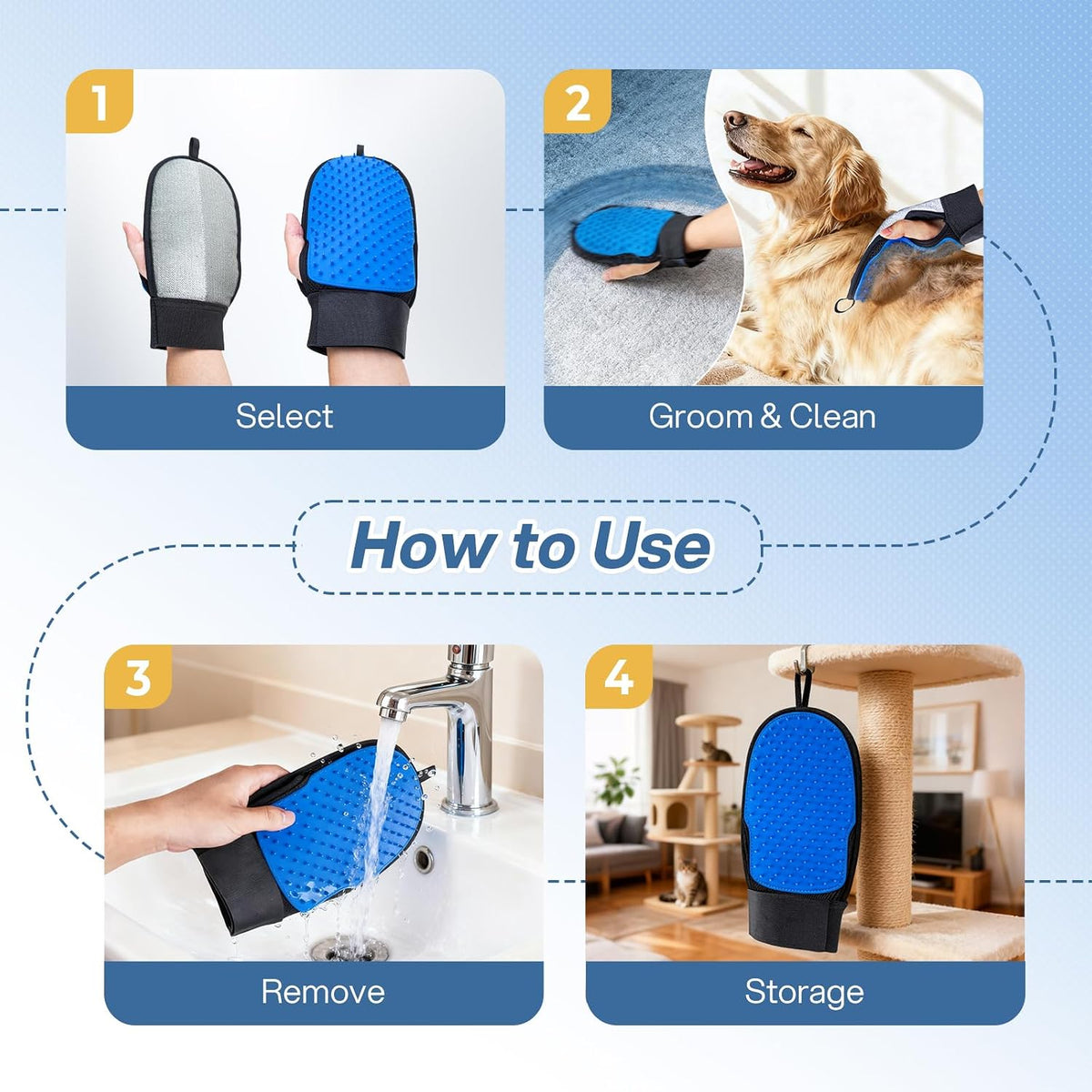 Pet Hair Removal Gloves, 2-Pack · Product photo 6