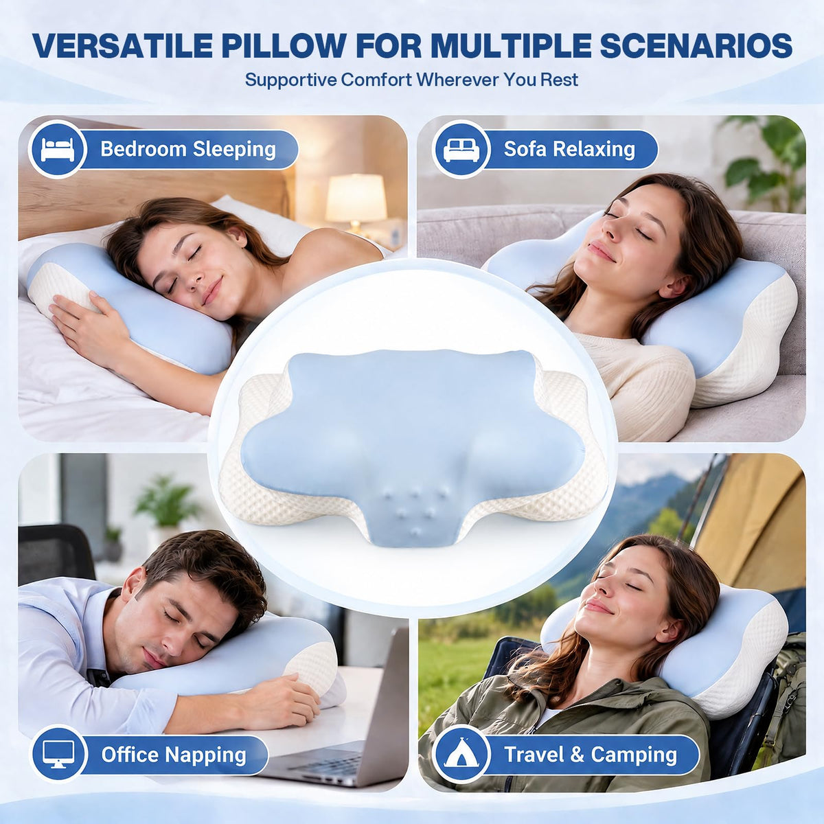 Contoured Memory Foam Pillow with Washable Cover · Product photo 8
