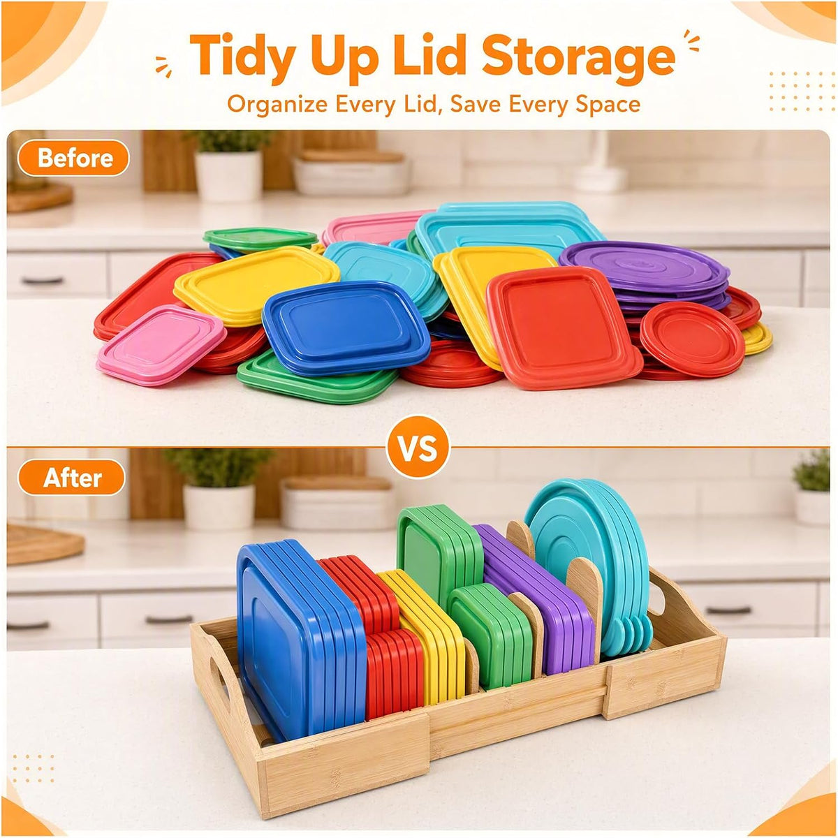 Expandable Bamboo Lid Organizer · Product photo 3