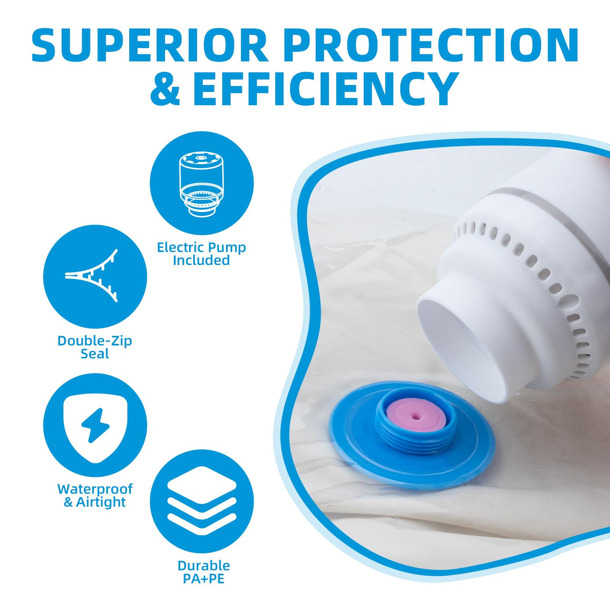 Vacuum Storage Bags with Electric Pump | CLEANGOR