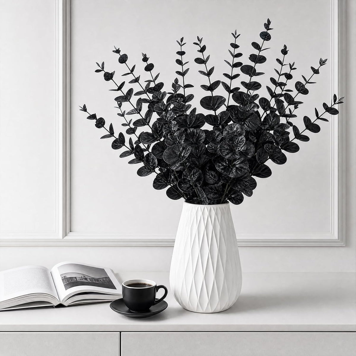 Black Artificial Eucalyptus Stems, 24-Pack · Product photo 2