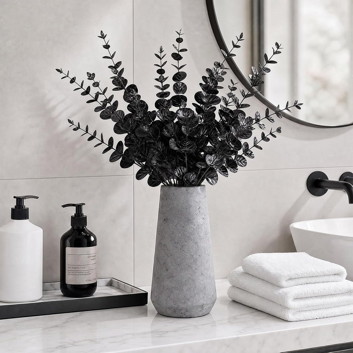 Black Artificial Eucalyptus Stems, 24-Pack · Product photo 7
