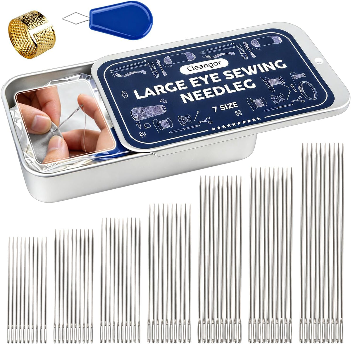 Large-Eye Sewing Needles, 70-Pack · 70-Pack