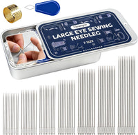 Large-Eye Sewing Needles, 70-Pack