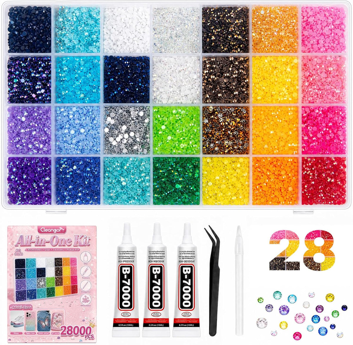 28-Color Jelly Rhinestones, 28,000-Pack · 28000-Pack
