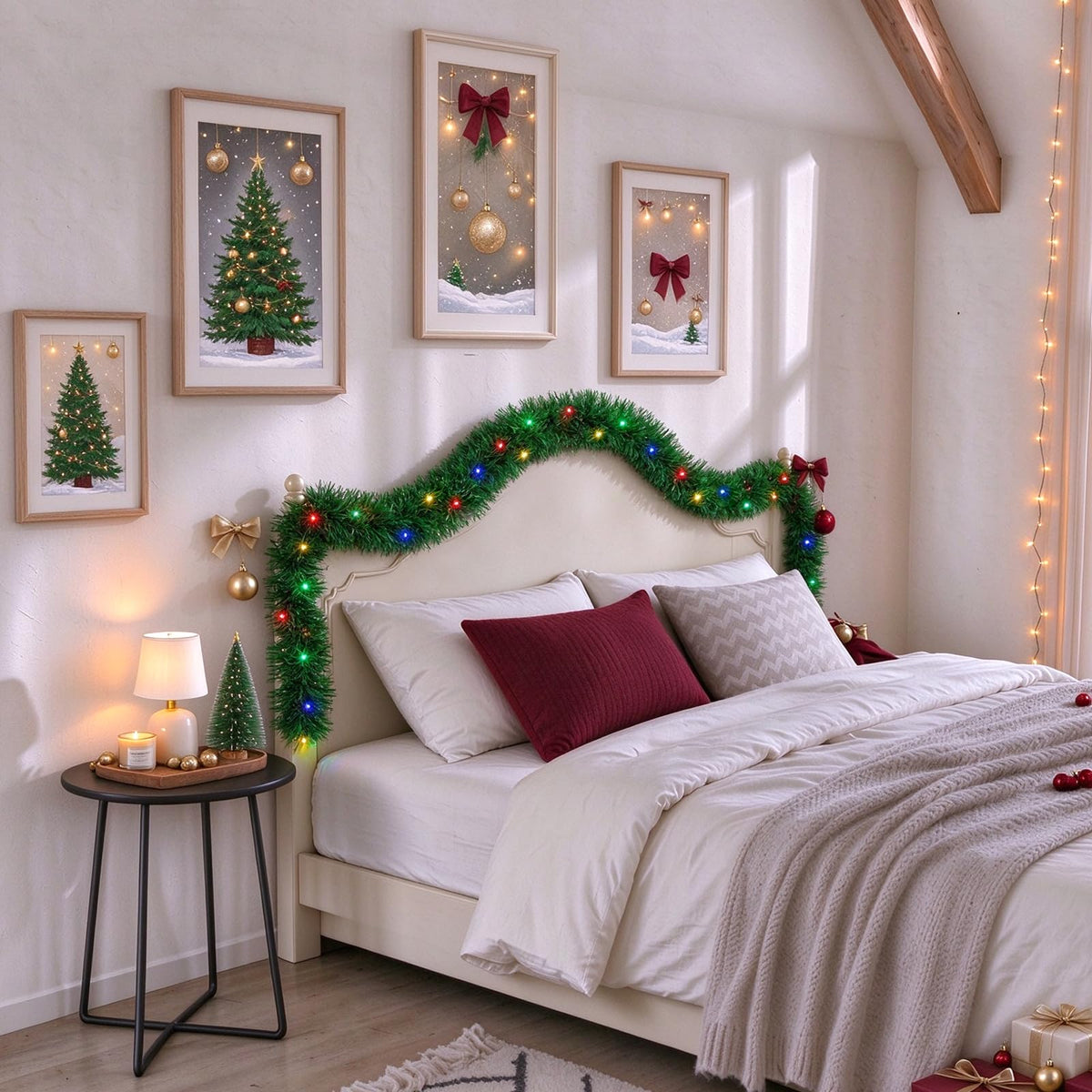 Pre-Lit Christmas Garland — 15 FT, 50 Multicolor LEDs
