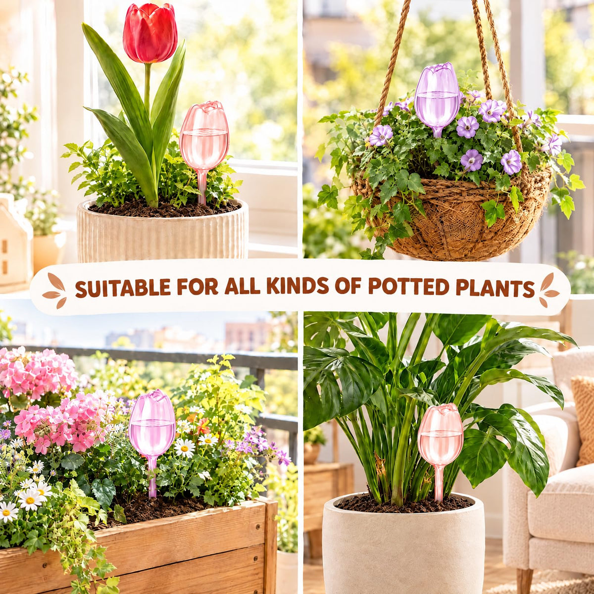 Tulip Self-Watering Globes - 6-Pack | CLEANGOR