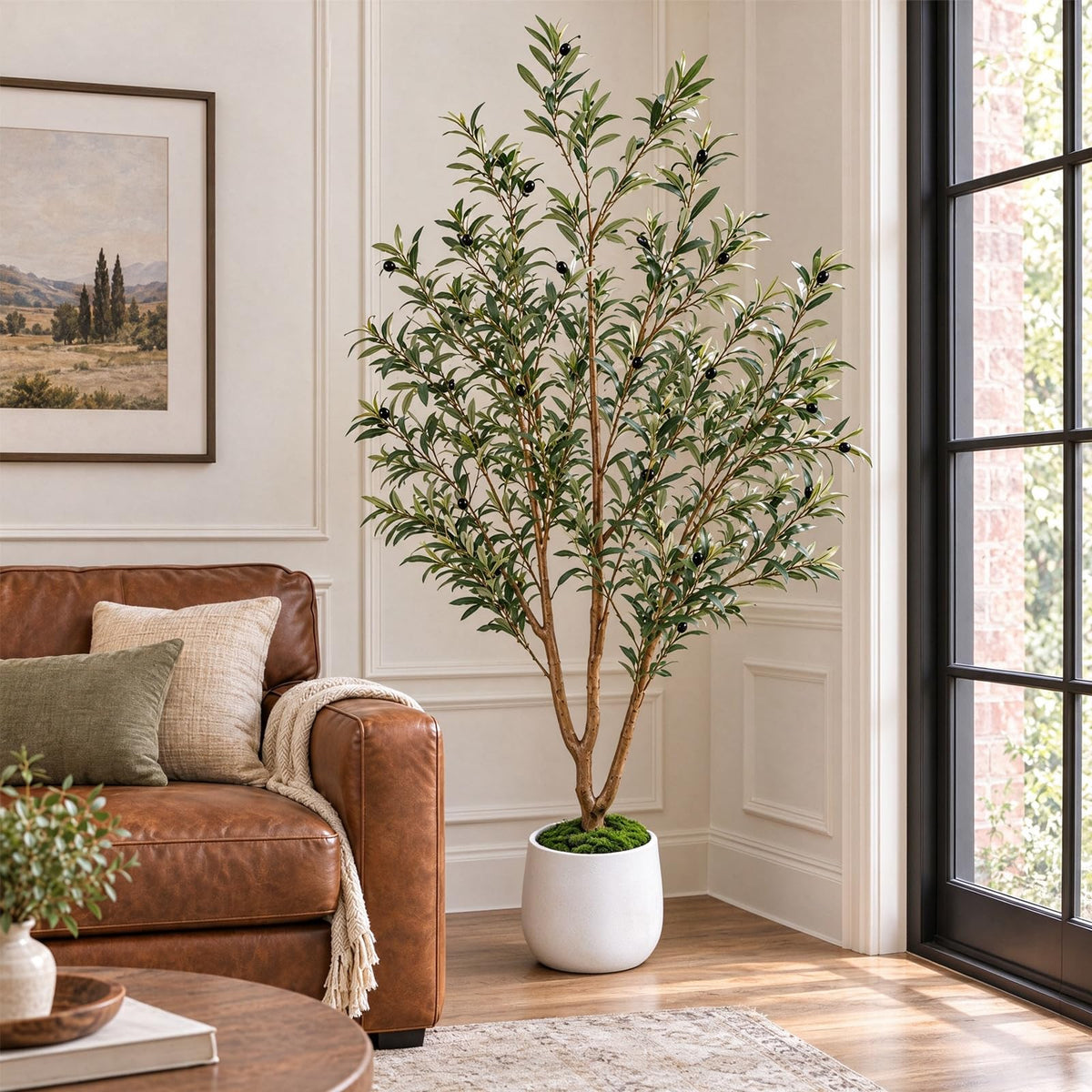 Artificial Olive Tree with Warm White Lights — 6 FT
