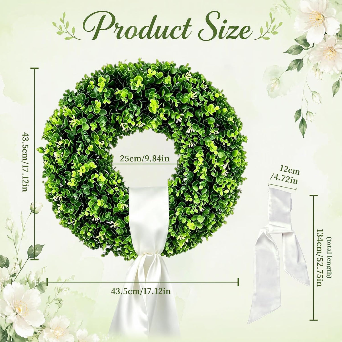Foldable Artificial Boxwood Wreath · Product photo 3