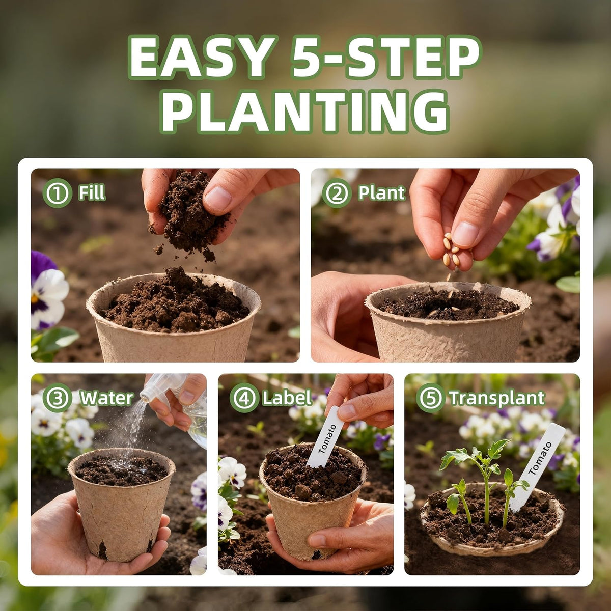 Seed Starter Pots with Labels, 70-Pack · Product photo 5
