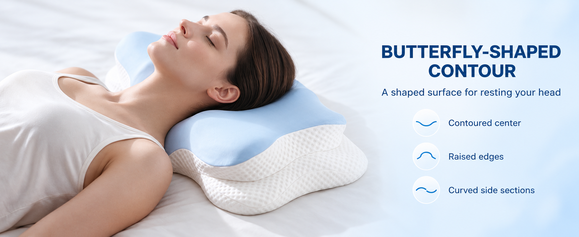 Butterfly-shaped pillow contour