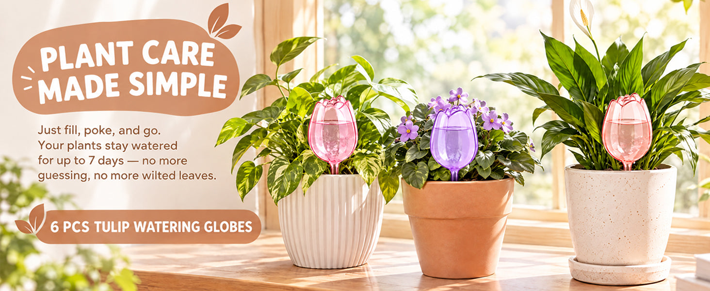 Cleangor 6 Pack Tulip Self Watering Globes - detail 1