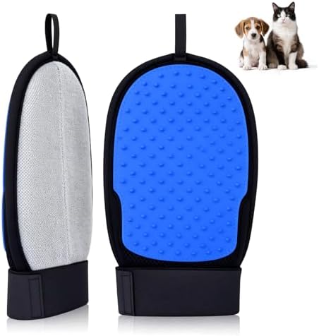 Cleangor 2 Pack Electrostatic Pet Hair Removal Grooming Gloves — 2-Pack