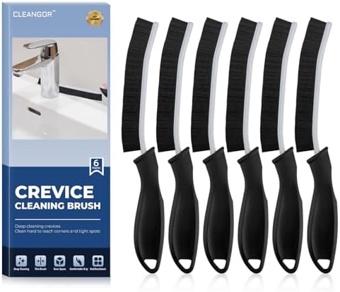Cleangor Crevice Cleaning Brushes, Cleaner Scrub Brush Tool for Tight Space — Black · 6