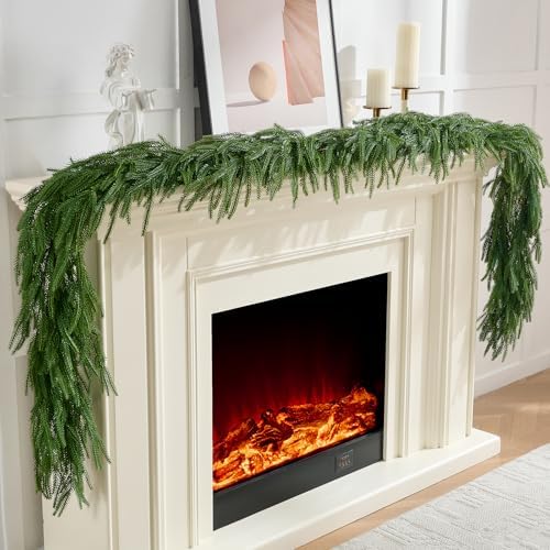 Cleangor 2Pcs 6FT Norfolk Pine Garlands for Christmas Decorations Indoor — 2-Pack