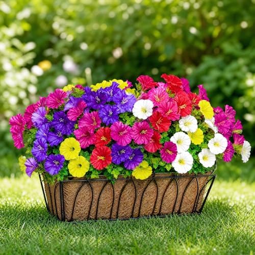 Cleangor 28 Pcs Artificial Petunias for Outdoors (7 Color) — 28-Pack