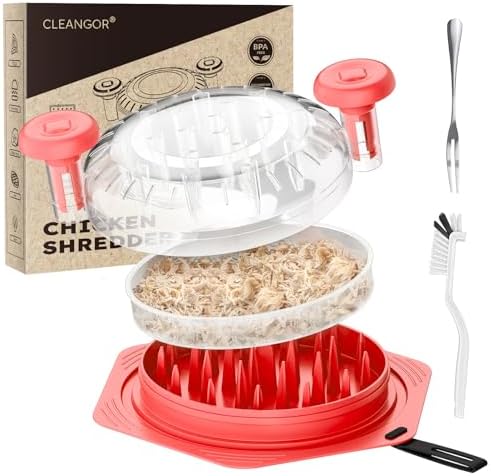 Cleangor Chicken Shredder Tool Twist Large, BPA Free Meat Shredder — Red · 1