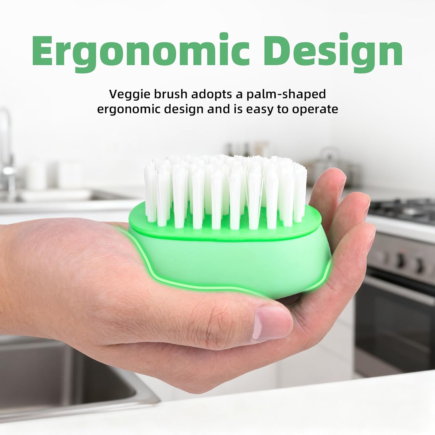 Cleangor Vegetable Brush, Black Stiff Bristles Brush & White Soft Bristles — product image 5