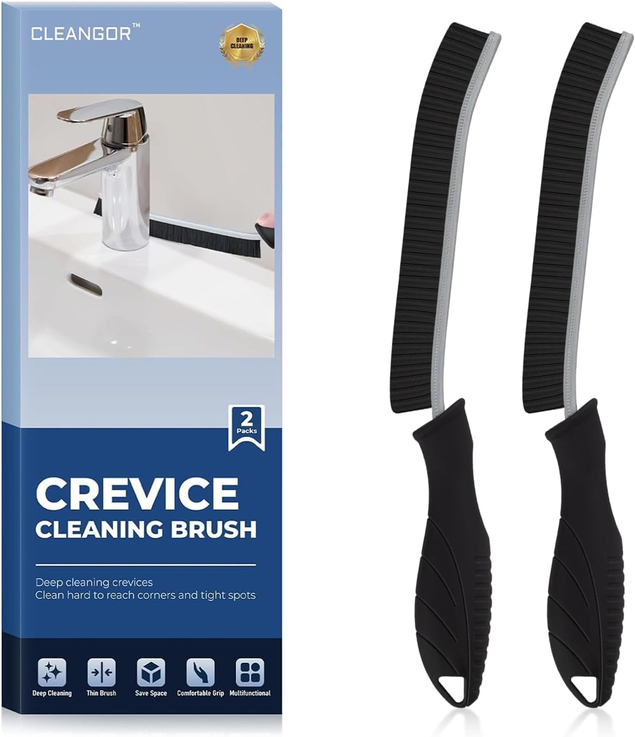 Cleangor Crevice Cleaning Brushes, Cleaner Scrub Brush Tool for Crevice — product image 1