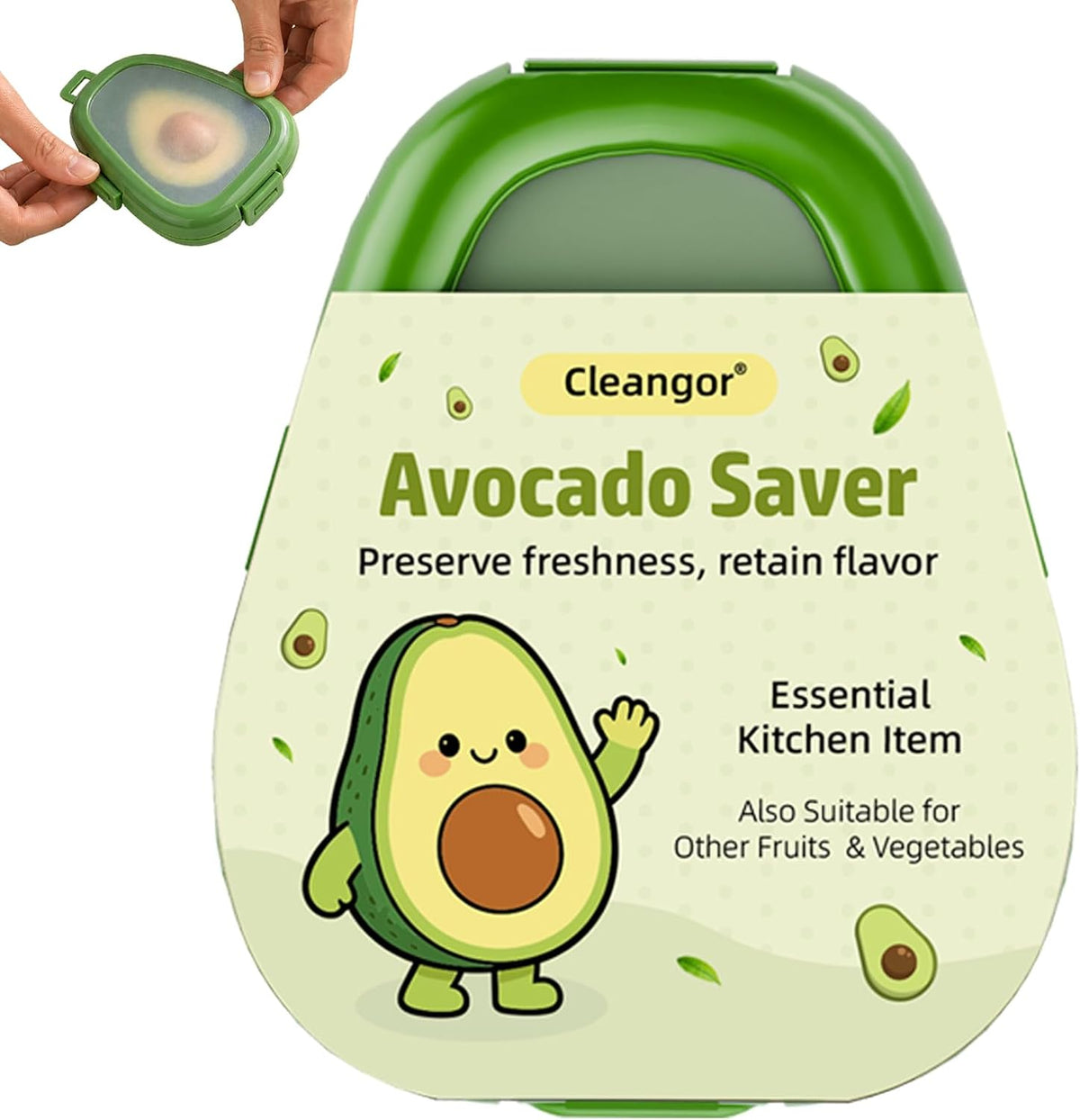 Cleangor Avocado Saver with Snap-On Lid(1, Green) — product image 1