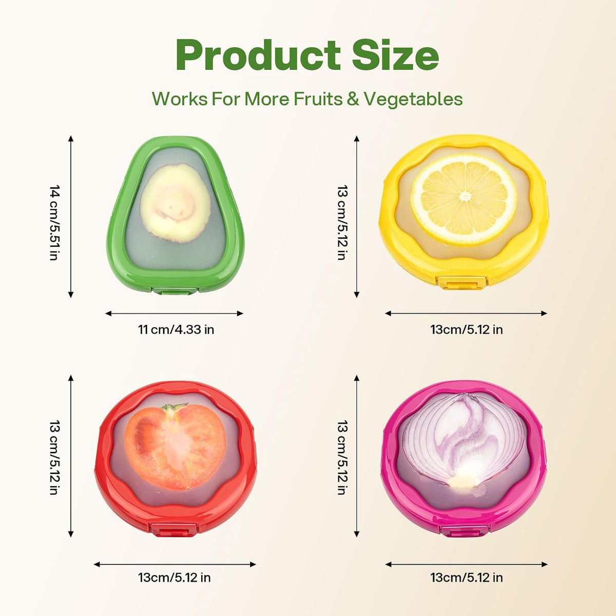 Cleangor Avocado Saver and Onion Saver, 4Pcs Fruit and Vegetable Savers — product image 2