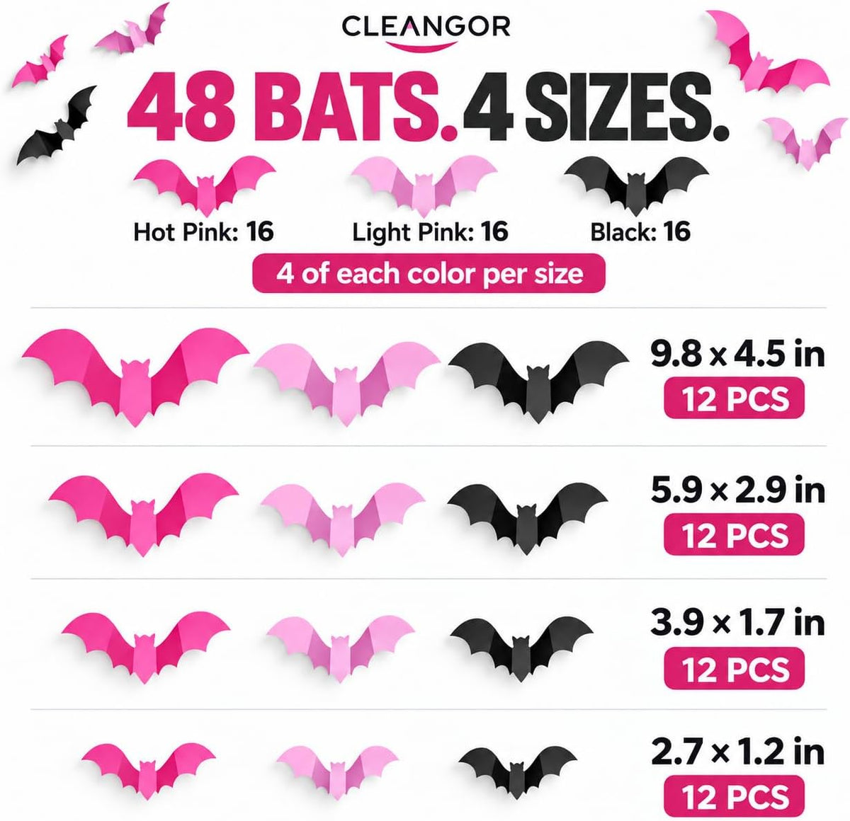 3D Halloween Bat Wall Decorations · Product photo 11
