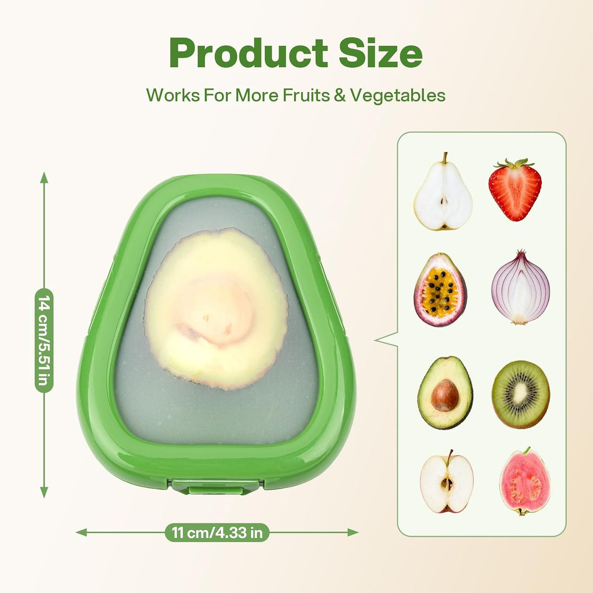 Cleangor Avocado Saver with Snap-On Lid(1, Green) — product image 2