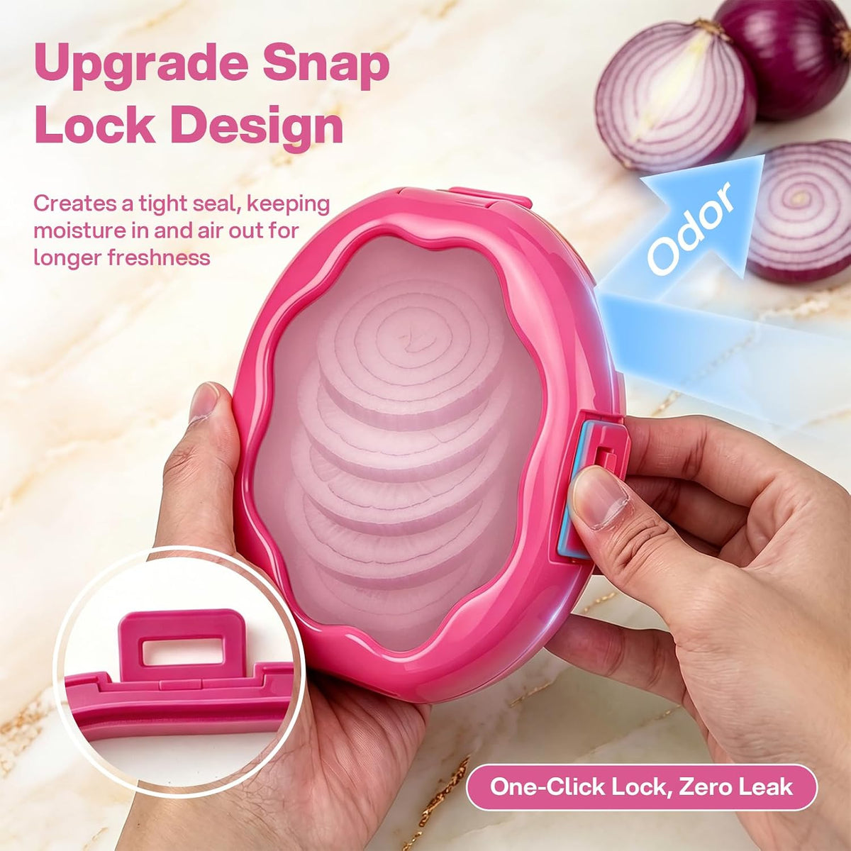Cleangor Onion Saver with Snap-On Lid (1, Purple) — product image 4