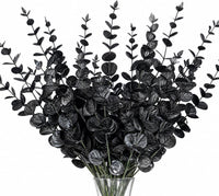 Black Artificial Eucalyptus Stems, 24-Pack