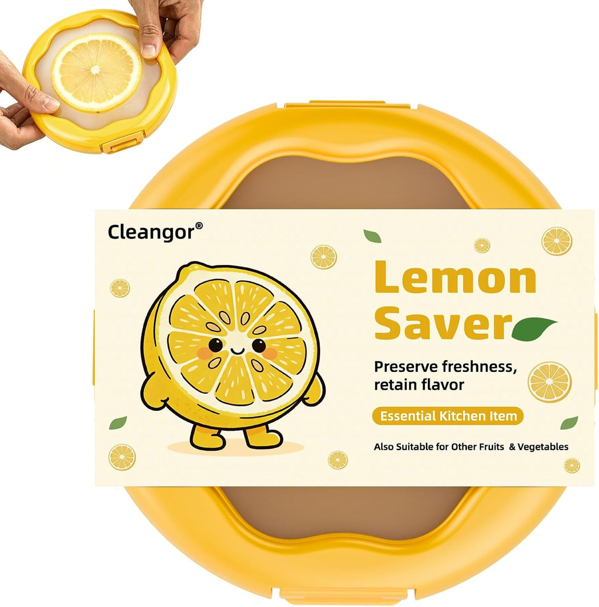 Cleangor Lemon Saver with Snap-On Lid(1, Yellow) — product image 1