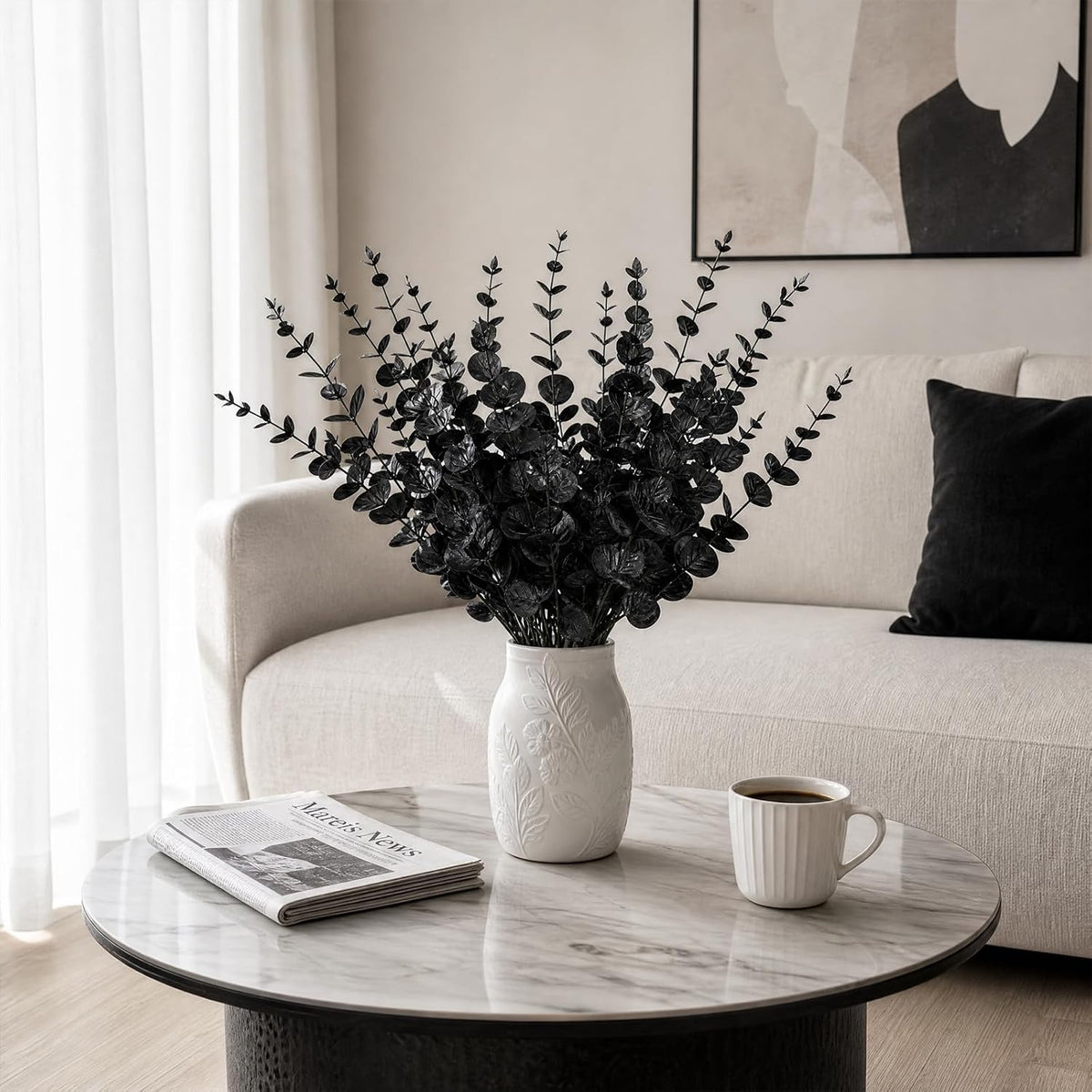 Black Artificial Eucalyptus Stems, 24-Pack · Product photo 5