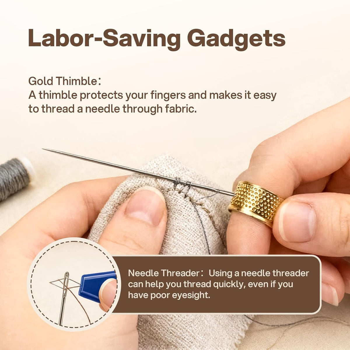 Large-Eye Sewing Needles, 70-Pack · Product photo 5