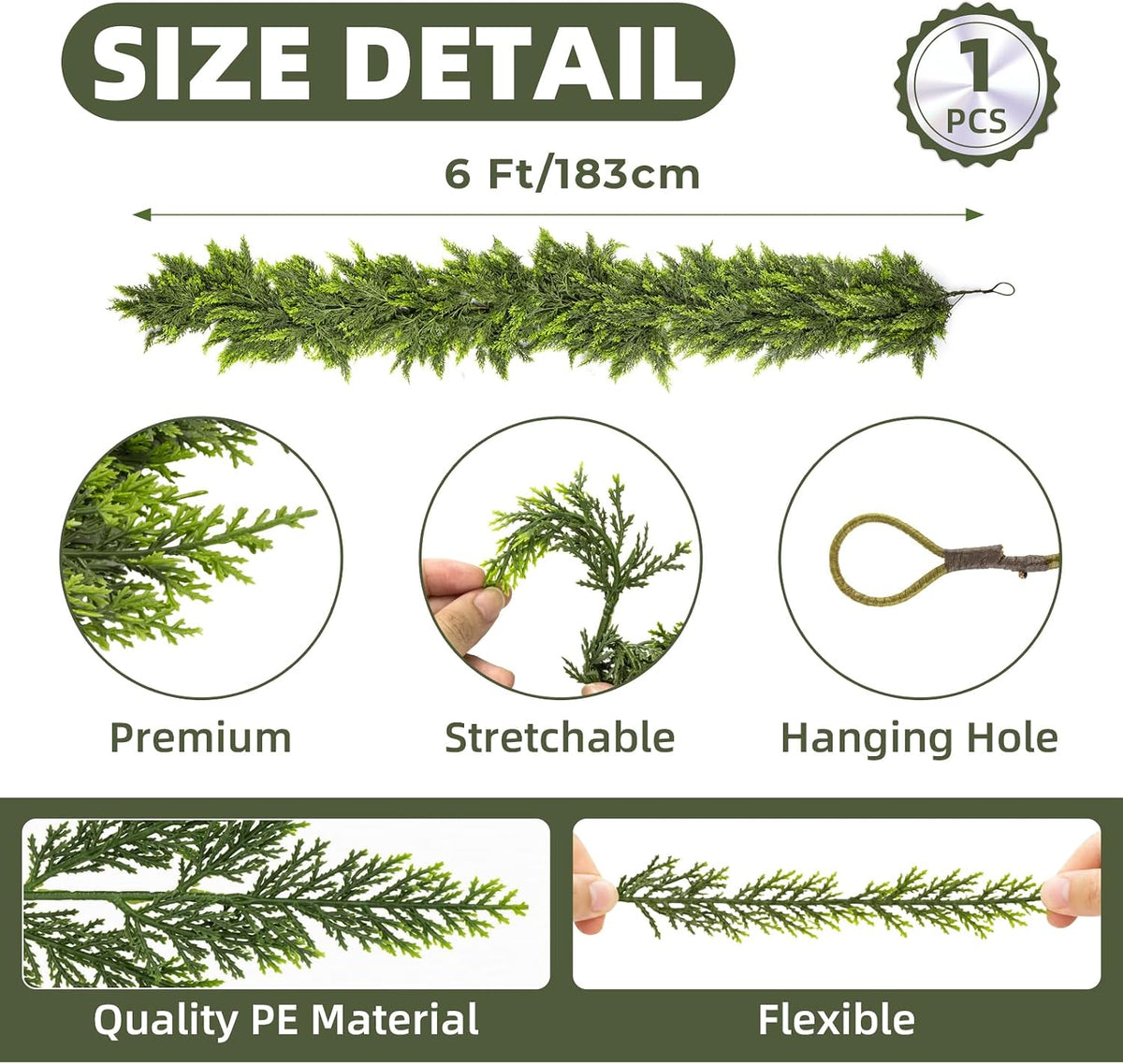 Artificial Cedar Garlands · Product photo 8