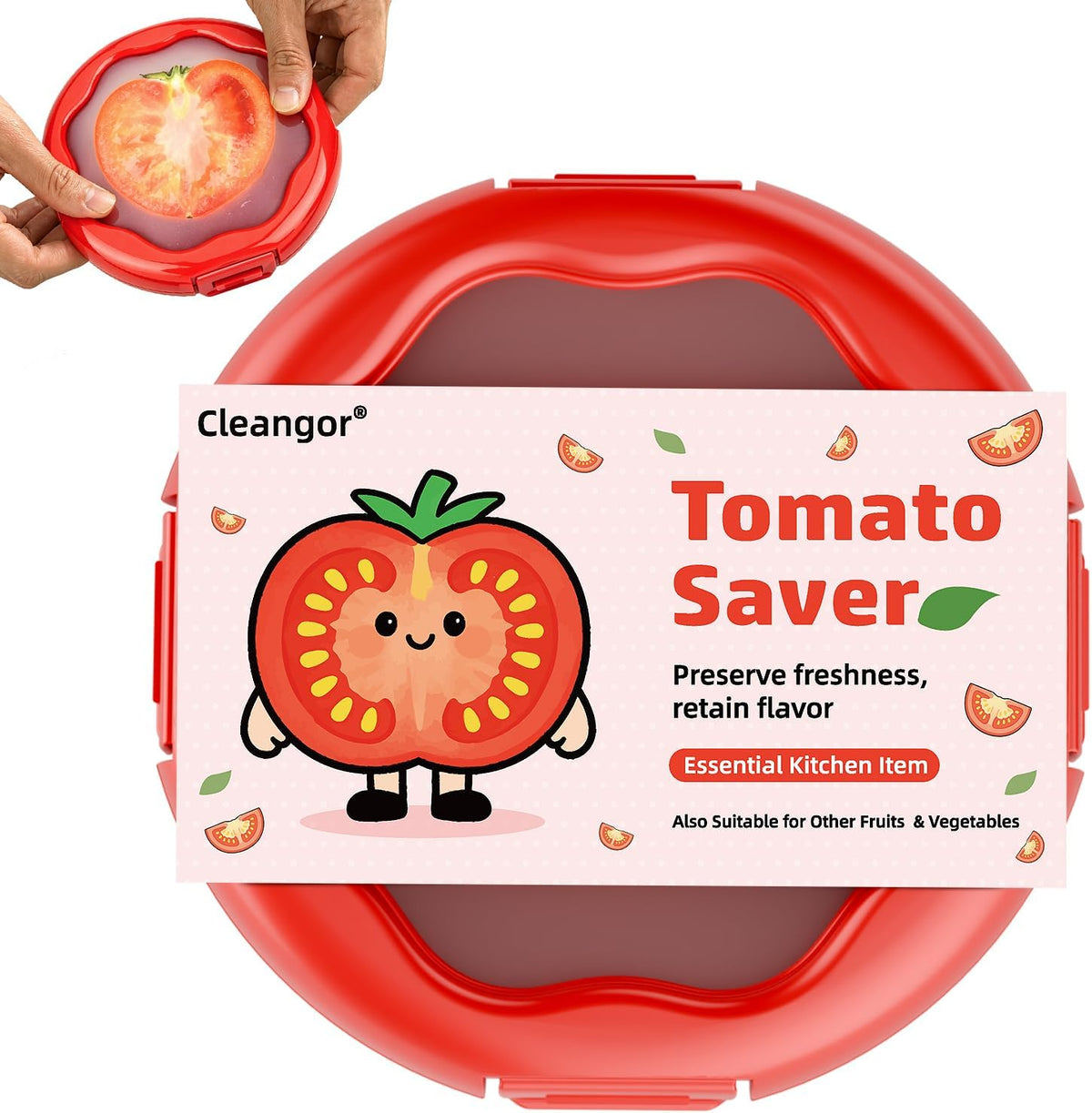 Cleangor Tomato Saver with Snap-On Lid (1, Red) — product image 1