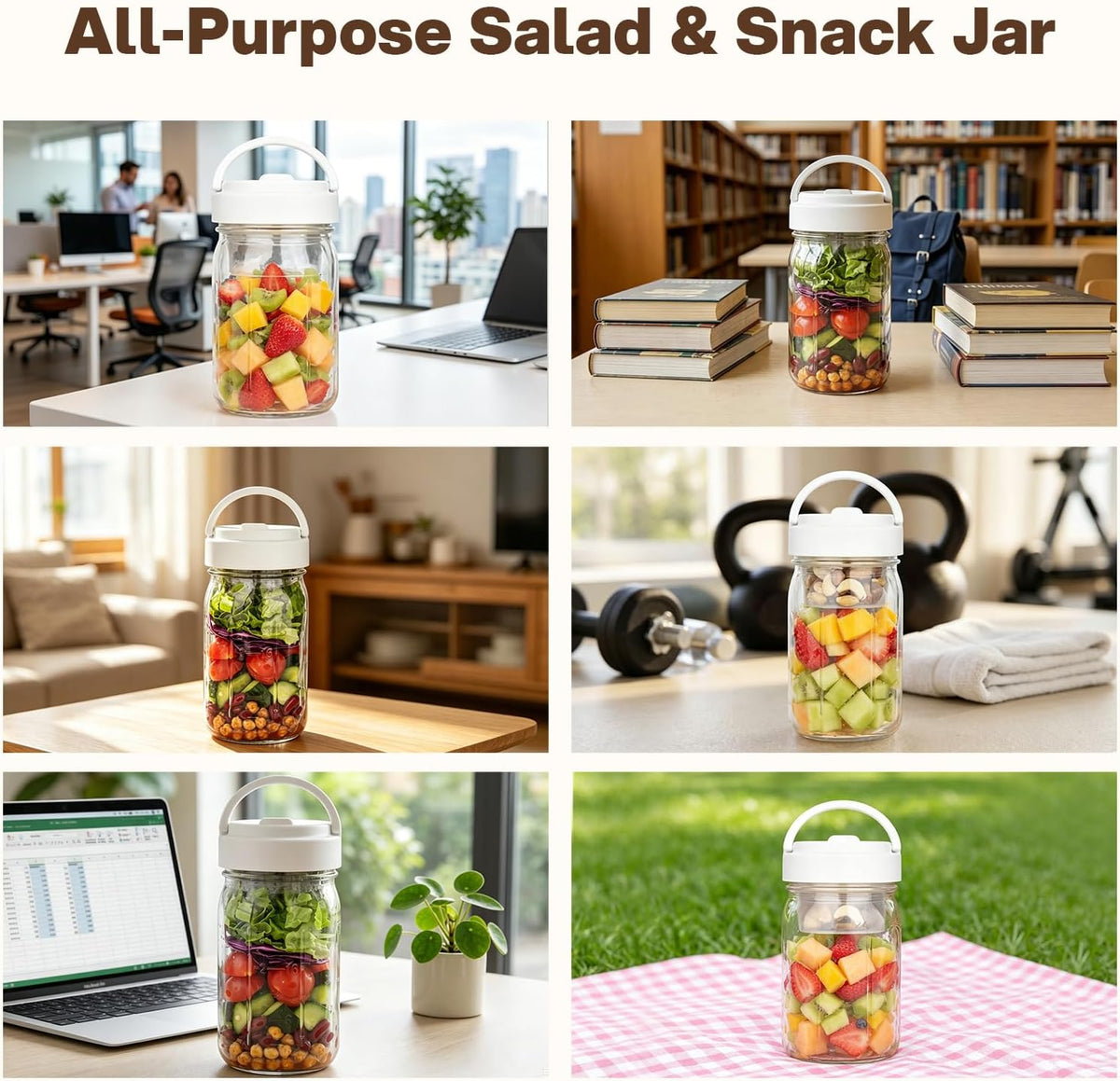 32 oz Glass Salad Jars, 4-Pack · Product photo 7