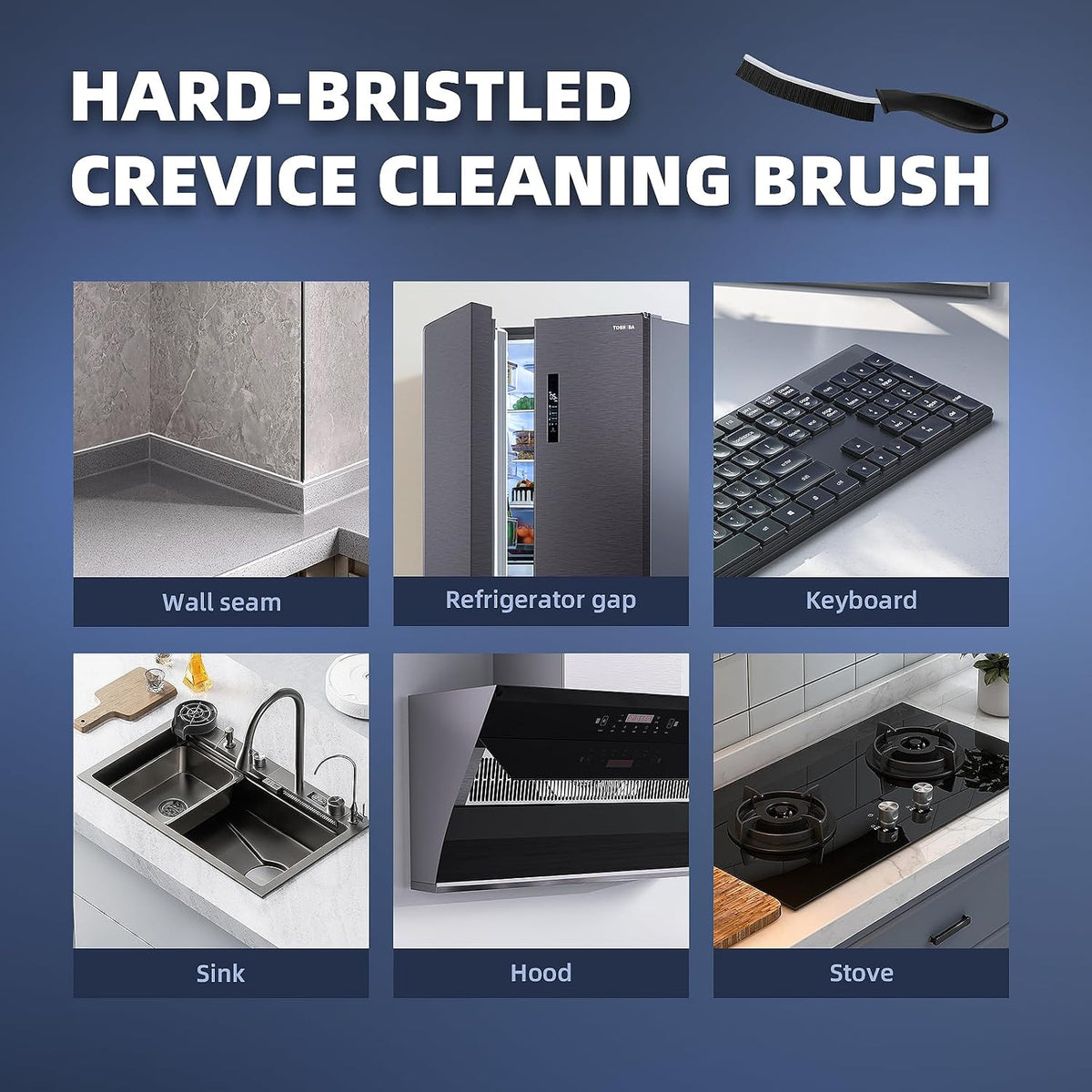Cleangor Crevice Cleaning Brushes, Cleaner Scrub Brush Tool for Tight Space — product image 6