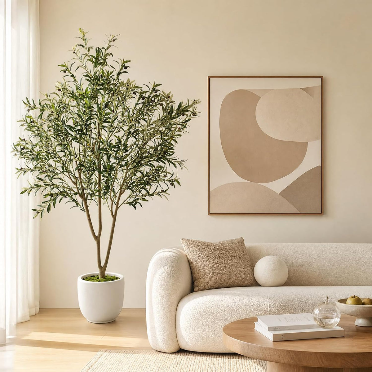 Cleangor 7FT Olive Tree Artificial Indoor with Green Moss — product image 3