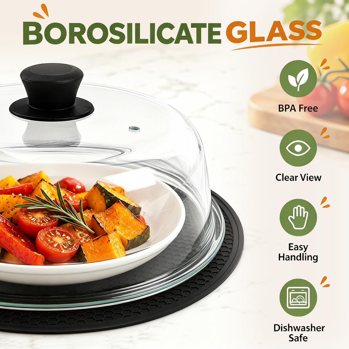 Glass Microwave Splatter Cover Set — 10.4 Inch