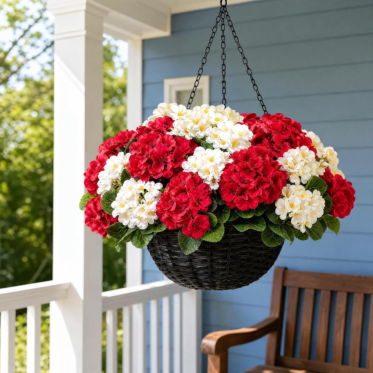 Cleangor 12 Pcs Artificial Geraniums Flowers for Outdoor (2 Color) — product image 6