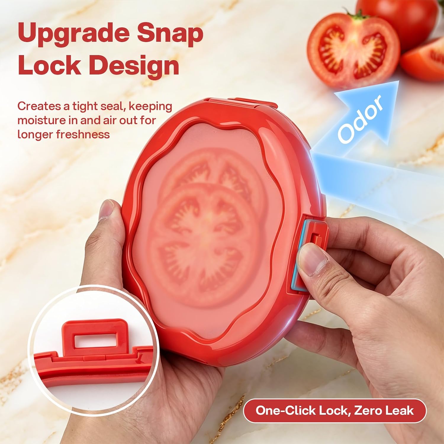 Cleangor Tomato Saver with Snap-On Lid (1, Red) — product image 4