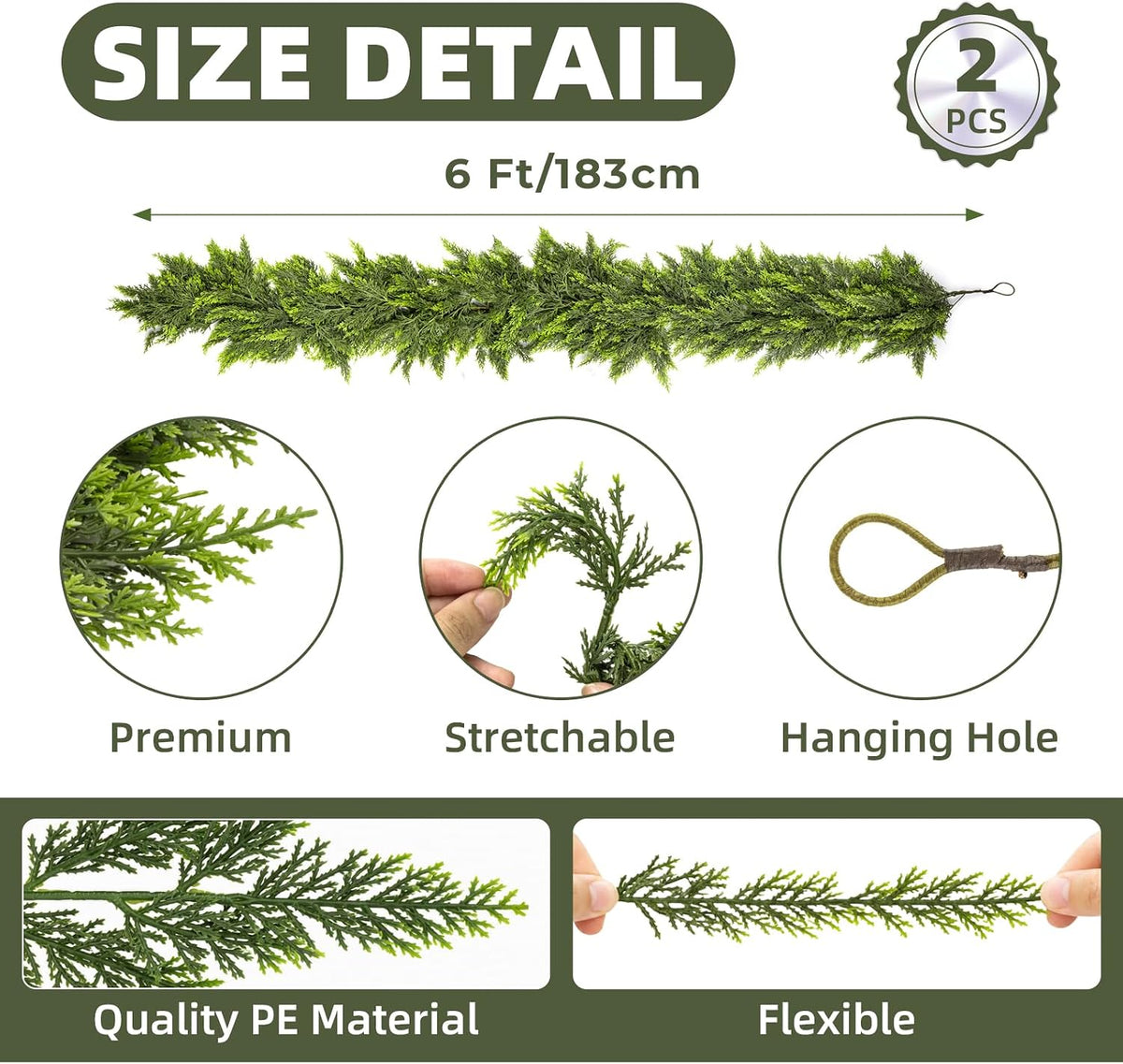 Artificial Cedar Garlands · Product photo 9