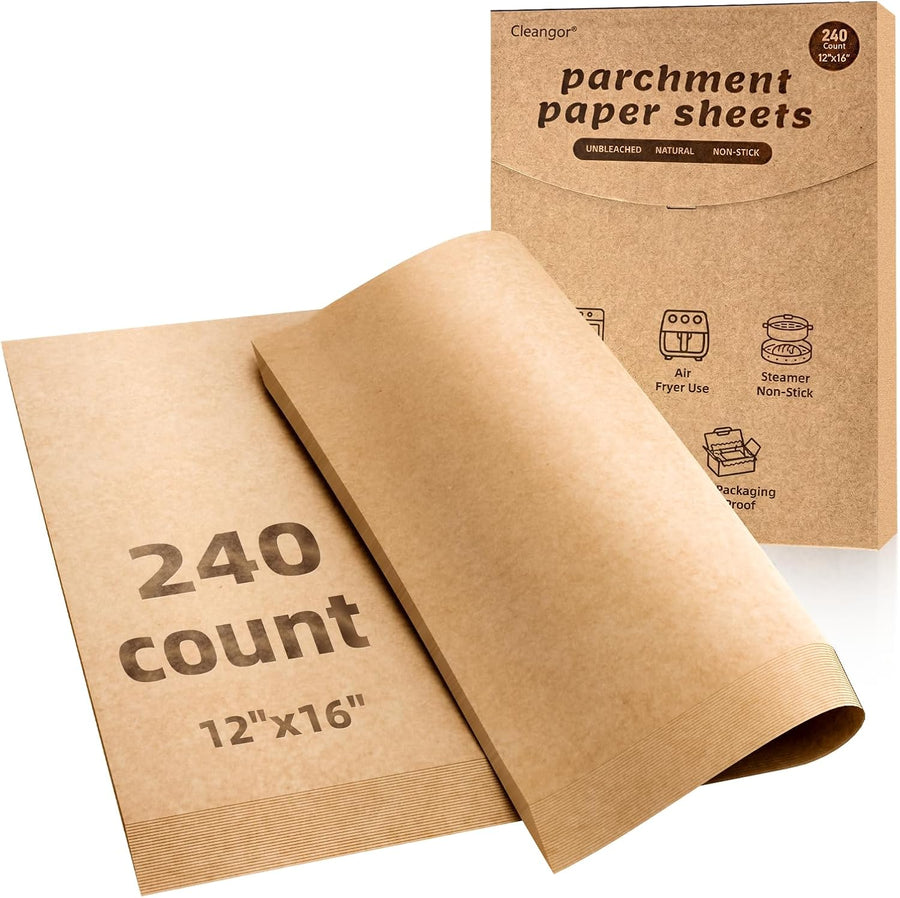 Cleangor 240Pcs 12 x 16 Inch Unbleached Parchment Paper Sheets — product image 1