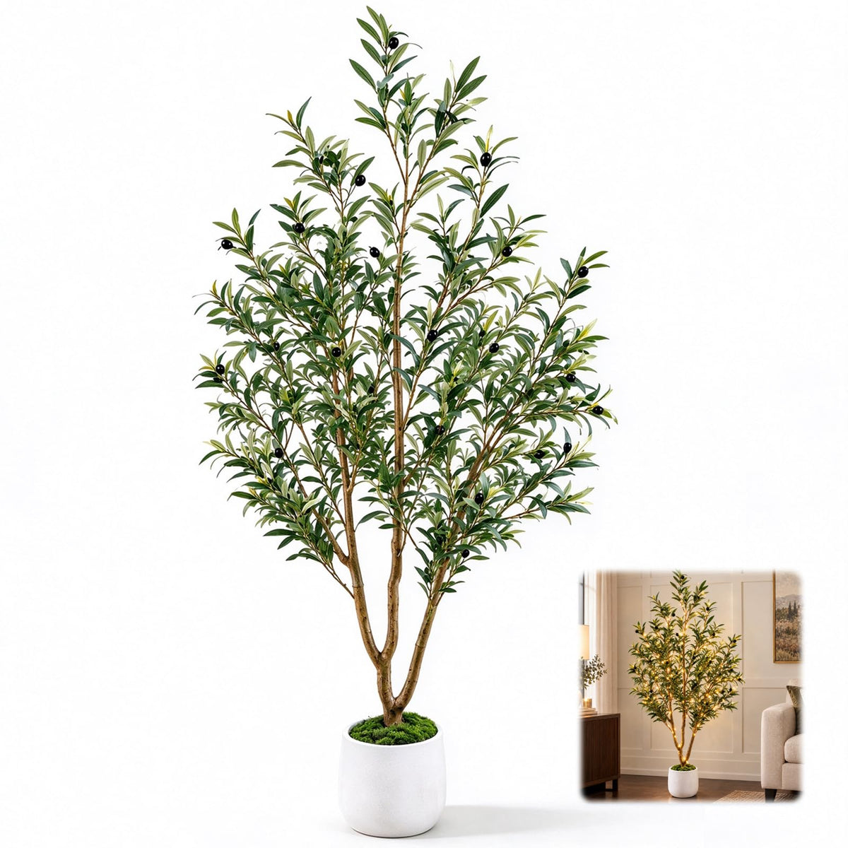 Artificial Olive Tree with Warm White Lights — 6 FT · Product photo 9