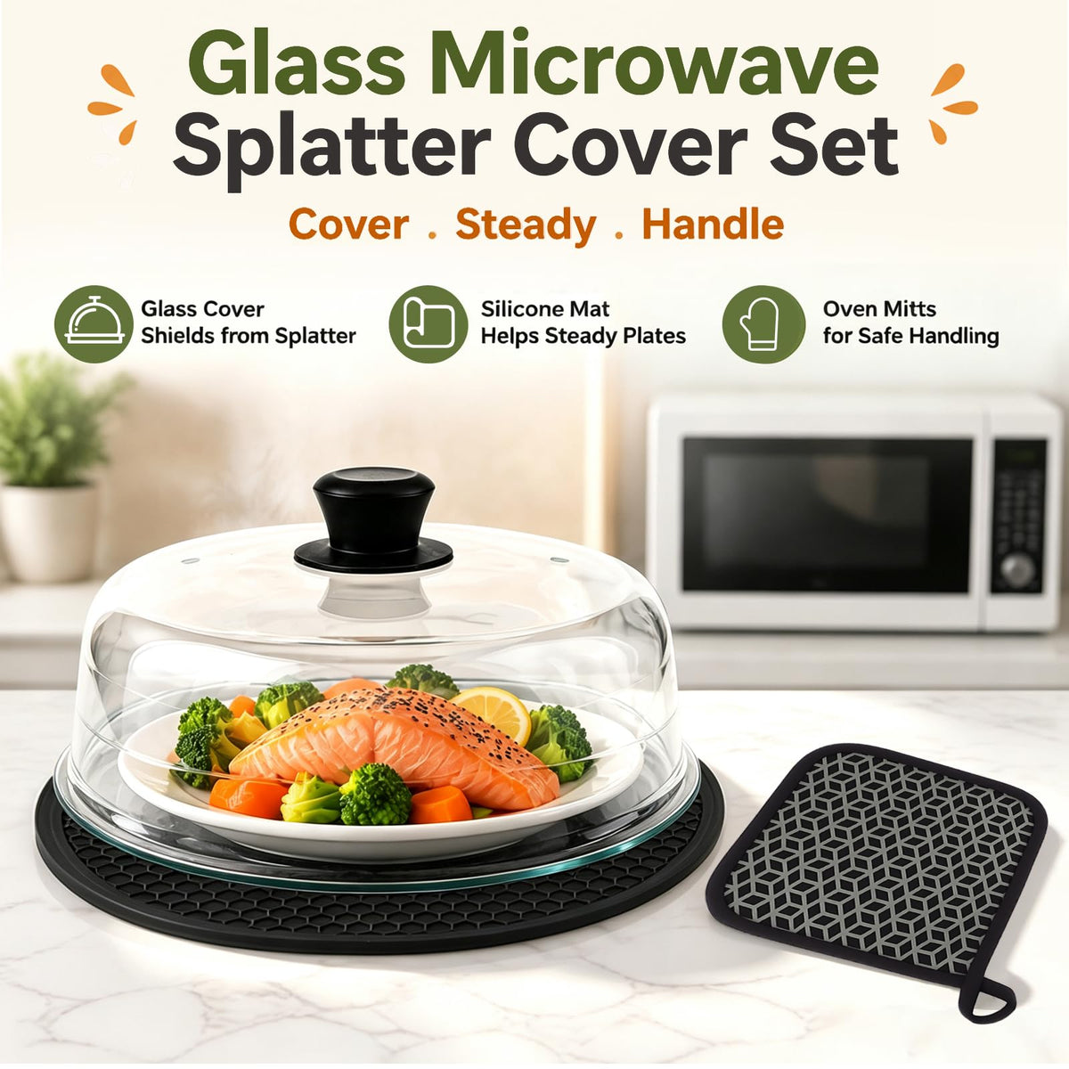 Glass Microwave Splatter Cover Set · Product photo 9