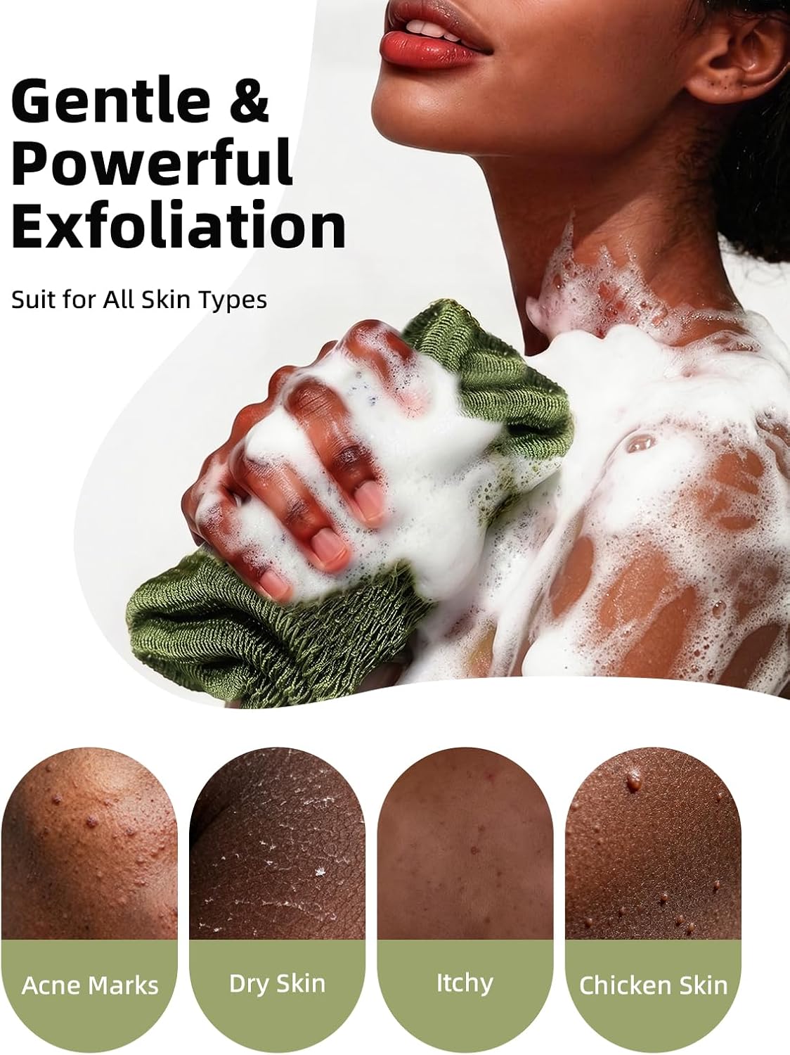 Cleangor 2Pcs African Net Sponge Authentic with Knots - Exfoliating Body — product image 2